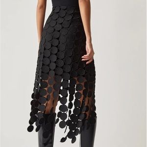 Laser Cut Multi Circle Double Layered Skirt